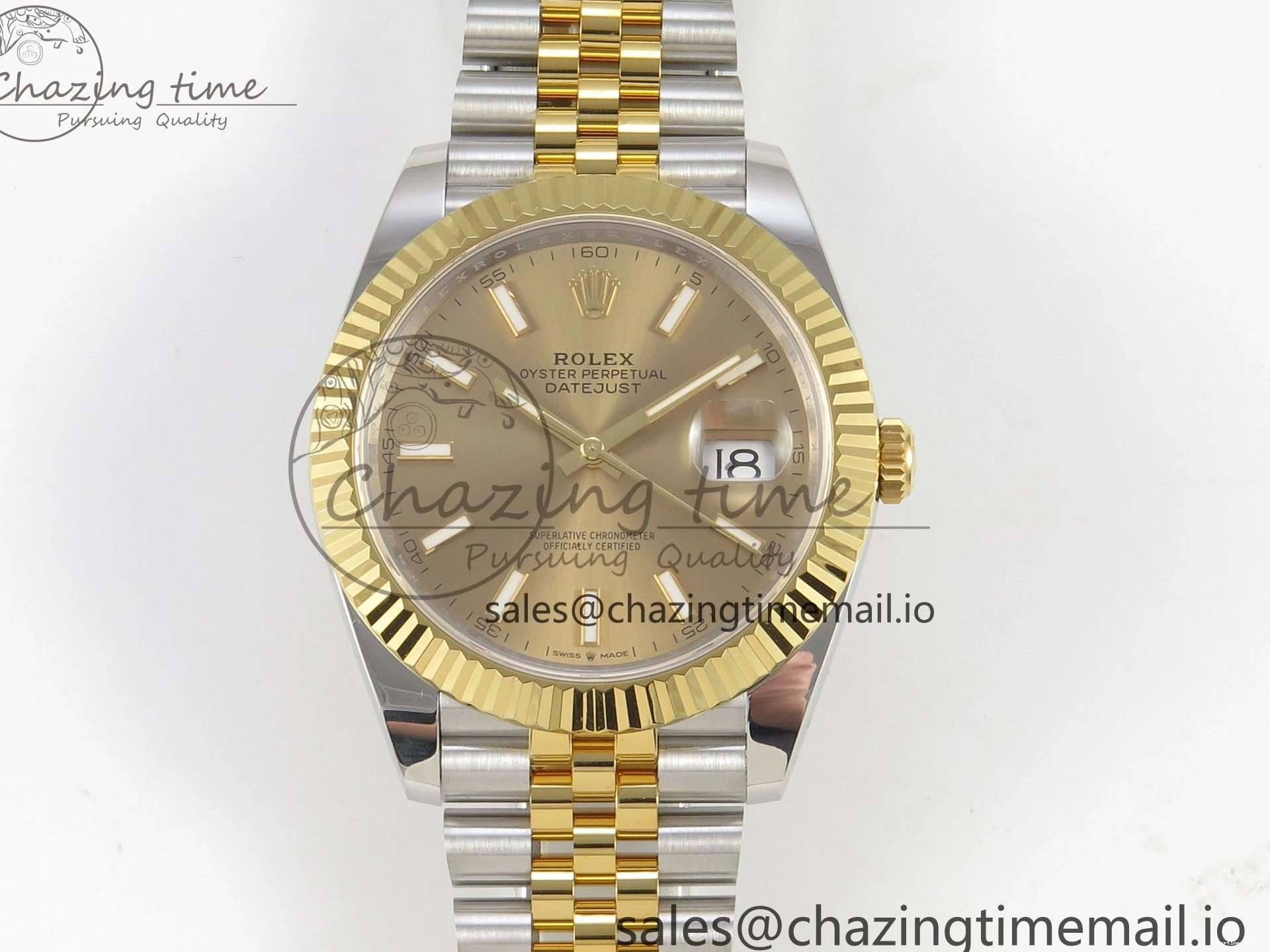 0224 DateJust 41 126333 SS YG ARF 1:1 Best Edition YG Stick Dial on Jubilee Bracelet SH3235 (Weighted) Effortless 216